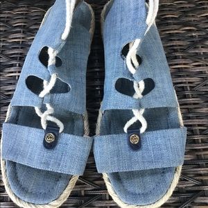 Michael Kors Blue tie up lace up Sandals s/8.5